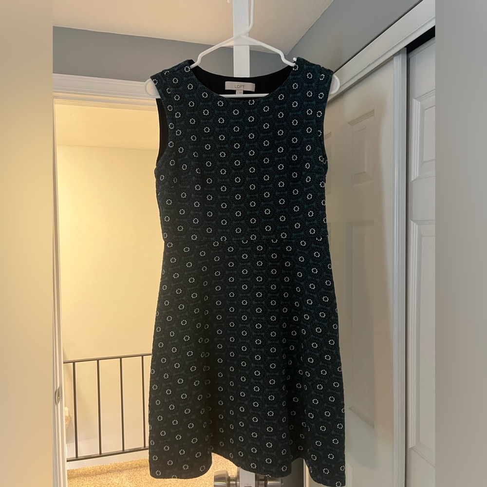 Loft green floral dress